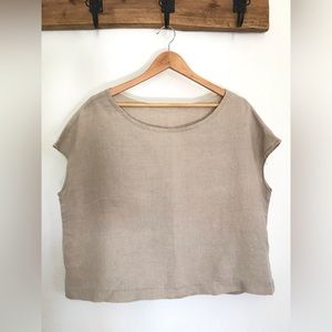 HANDMADE 100% linen boxy top